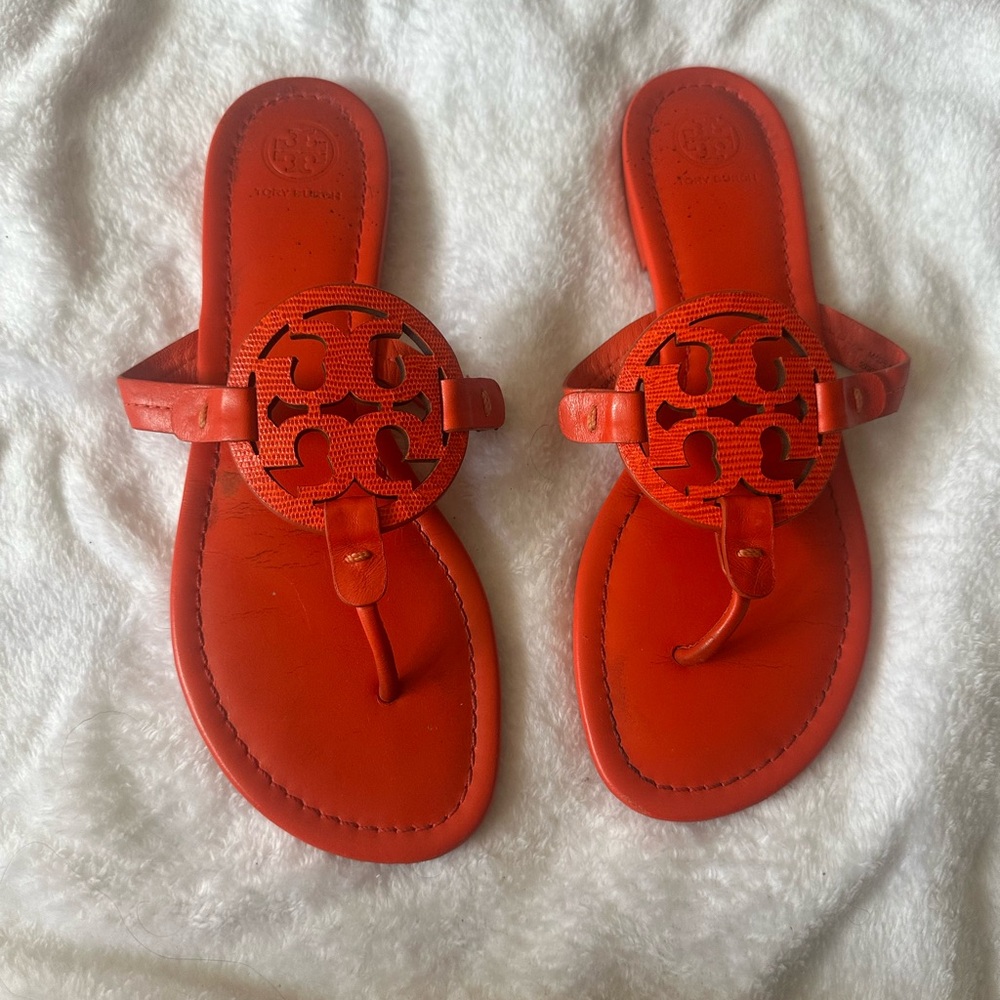 Tory Burch Vibrant Orange Flip Flops Miller